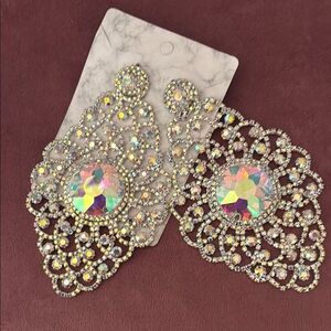 Elegant Silver and Gold Statement Earrings